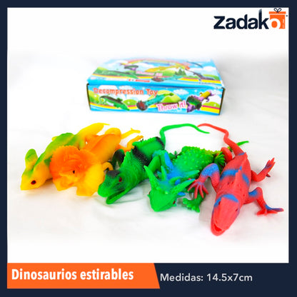 ZJ-0859 DINOSAURIOS ESTIRABLES CON 12 PIEZAS, O CAJA CON 24 PQTS
