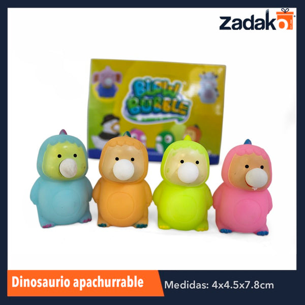ZJ-0870 DINOSAURIO APACHURRABLE CON 12 PIEZAS, O CAJA CON 24 PQTS
