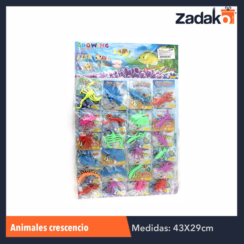 ZJ-0391 ANIMALES CRECENCIOS, CON 24 PZS, O CAJA CON 100 PQTS