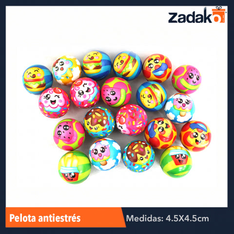 ZJ-0596 PELOTA ANTIESTRES 4.5 CM, CON 20 PZS, O CAJA CON 80 PQTS