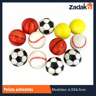 ZJ-0597 / G-6049-153  PELOTA ANTIESTRES 6.5 CM, CON 12 PZS, O CAJA CON 60 PQTS