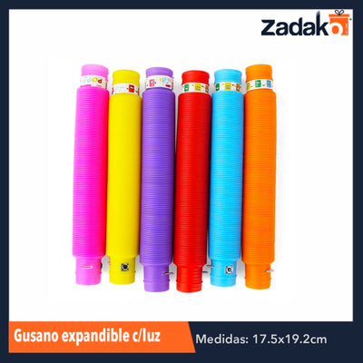 ZJ-1119 GUSANO EXPANDIBLE C/LUZ, CON 6 PZS, O CAJA CON 48 PQTS