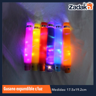 ZJ-1119 GUSANO EXPANDIBLE C/LUZ, CON 6 PZS, O CAJA CON 48 PQTS