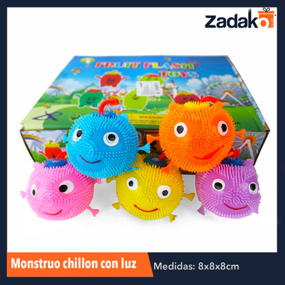 ZJ-1077 MONSTRUO CHILLON CON LUZ CON 12 PIEZAS, O CAJA CON 24 PQTS
