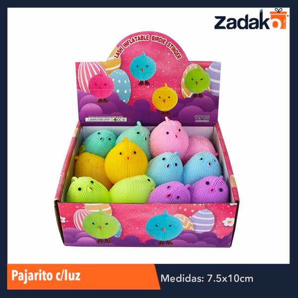 ZJ-1076 PAJARITO CON LUZ CON 12 PIEZAS, O CAJA CON 24 PQTS