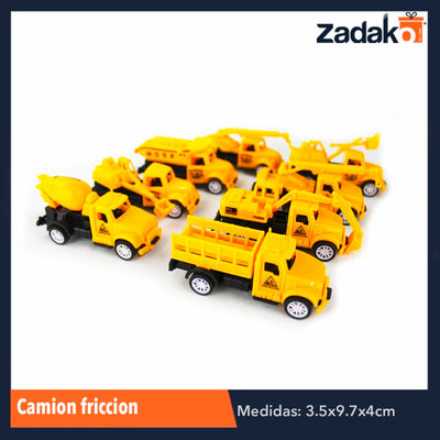 ZJ-1035 CAMION FRICCION, CON 1 PZ O CAJA CON 1000 PZS