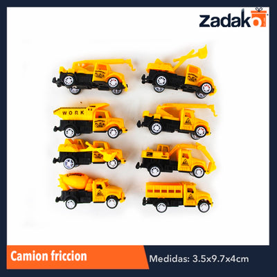 ZJ-1035 CAMION FRICCION, CON 1 PZ O CAJA CON 1000 PZS