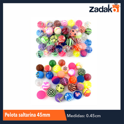 ZJ-0536 PELOTA SALTARINA 45MM, CON 50 PZS, O CAJA CON 10 PQTS