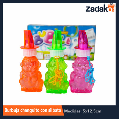 ZJ-0933 BURBUJA CHANGUITO C/SILBATO, CON 24 PZS, O CAJA CON 12 PQTS