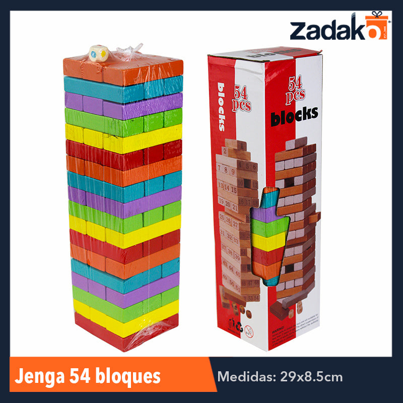 GPM-0364 ZJ-0447 JENGA 54 BLOQUES, CON 1 PZ O CAJA CON 30 PZS