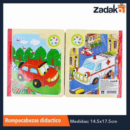 ZJ-1051 LIBRO DIDACTICO DE MADERA DE VARIOS DISEÑOS DE 14.5x17CM, CON 1 PZ O CAJA CON 100 PZS