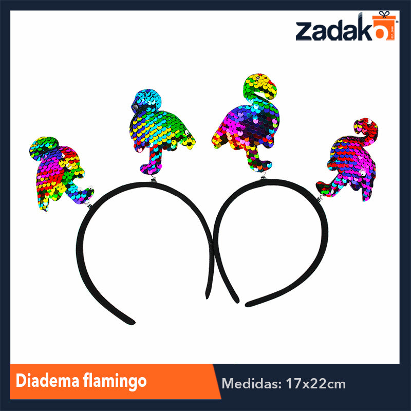 ZJ-1157 DIADEMA FLAMINGO, CON 1 PZ O CAJA CON 300 PZS.