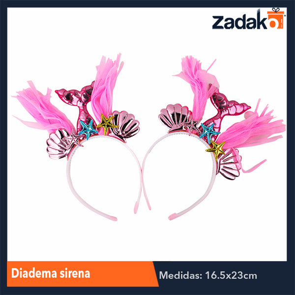 ZJ-1158 DIADEMA SIRENA, CON 1 PZS O CAJA CON 300 PZS.