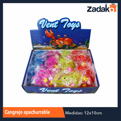 ZJ-1148 CANGREJO APACHURRABLE CON 12 PIEZAS, O CAJA CON 24 PQTS