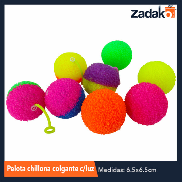 ZJ-1175 PELOTA CHILLONA COLGANTE CON LUZ CON 24 PIEZAS, O CAJA CON 24 PQTS