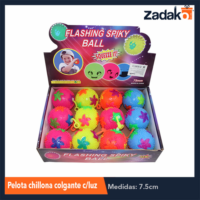 ZJ-1176 PELOTA CHILLONA COLGANTE C/LUZ, CON 12 PZS, O CAJA CON 24 PQTS