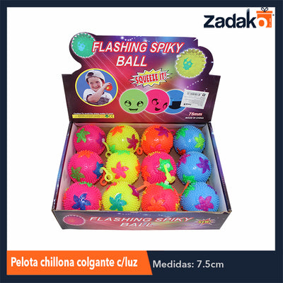 ZJ-1176 PELOTA CHILLONA COLGANTE C/LUZ, CON 12 PZS, O CAJA CON 24 PQTS