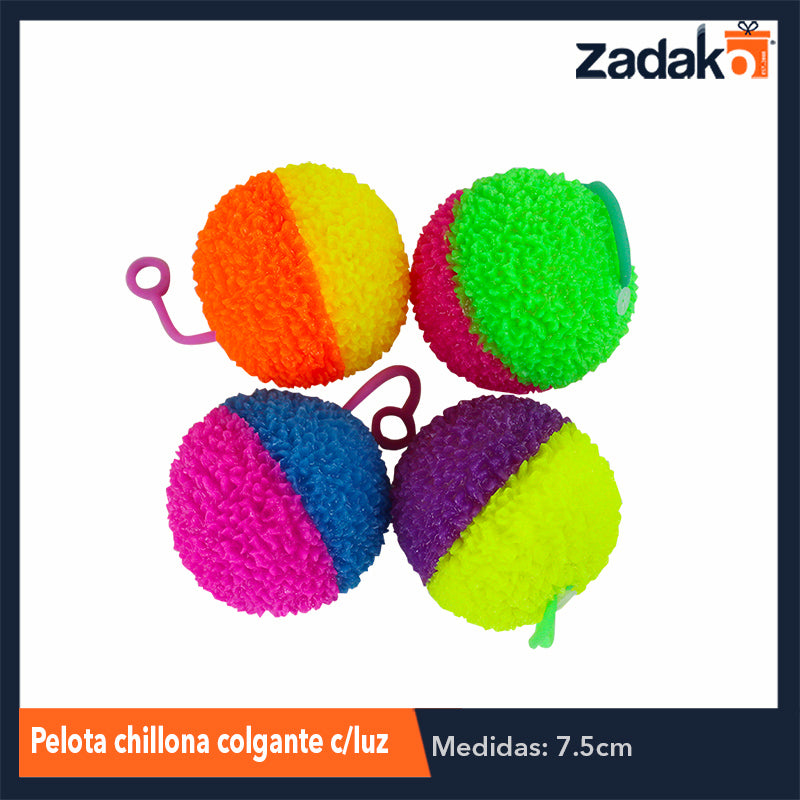 ZJ-1178 PELOTA CHILLONA COLGANTE C/LUZ, CON 12 PZS, O CAJA CON 24 PQTS