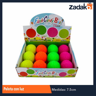 ZJ-1180 PELOTA C/LUZ, CON 12 PZS, O CAJA CON 24 PQTS