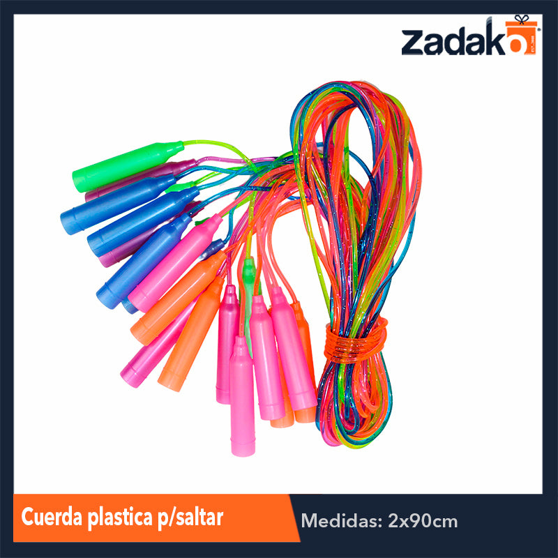 ZJ-0728 CUERDA PLASTICA P/SALTAR, CON 10 PZS, O CAJA CON 100 PQTS