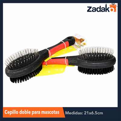 ZB-0198 CEPILLO DOBLE P/MASCOTAS, CON 1 PZ O CAJA CON 240 PZS