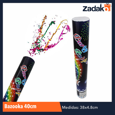 ZFI-0023 BAZOOKA FIESTA 40 CM, CON 1 PZ O CAJA CON 100 PZS