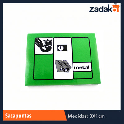 ZP-0104 SACAPUNTAS DOBLE PUNTA METÁLICO, CON 12 PZS, O CAJA CON 120 PQTS