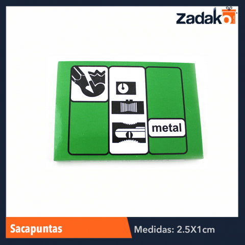 ZP-0105 SACAPUNTAS METÁLICO, CON 24 PZS, O CAJA CON 120 PQTS