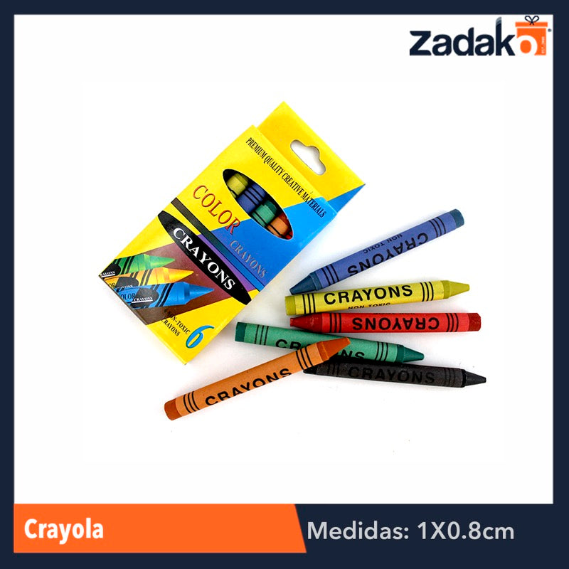 ZP-0135 CRAYOLA 6 COLORES, CON 1 PZ O CAJA CON 960 PZS