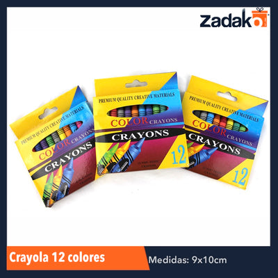 ZP-0137 CRAYOLA 12 COLORES, CON 1 PZ O CAJA CON 480 PZS