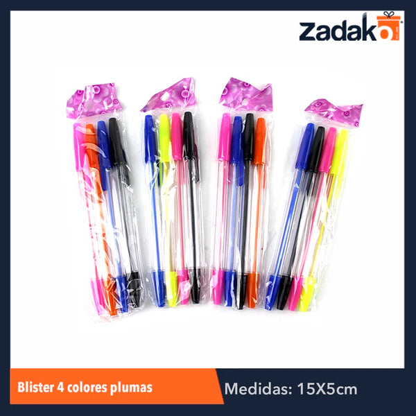 ZP-0173 JUEGO DE 4 BOLÍGRAFOS CON 12 PIEZAS, O CAJA CON 60 PQTS