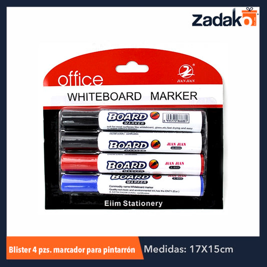 ZP-0380 SET DE 4 MARCADORES PARA PINTARRON, CON 1 PZ O CAJA CON 300 PZS