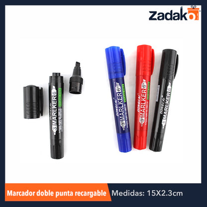 GPM-0232 ZP-0382 MARCADOR DOBLE PUNTA RECARGABLE, CON 12 PZS, O CAJA CON 72 PQTS