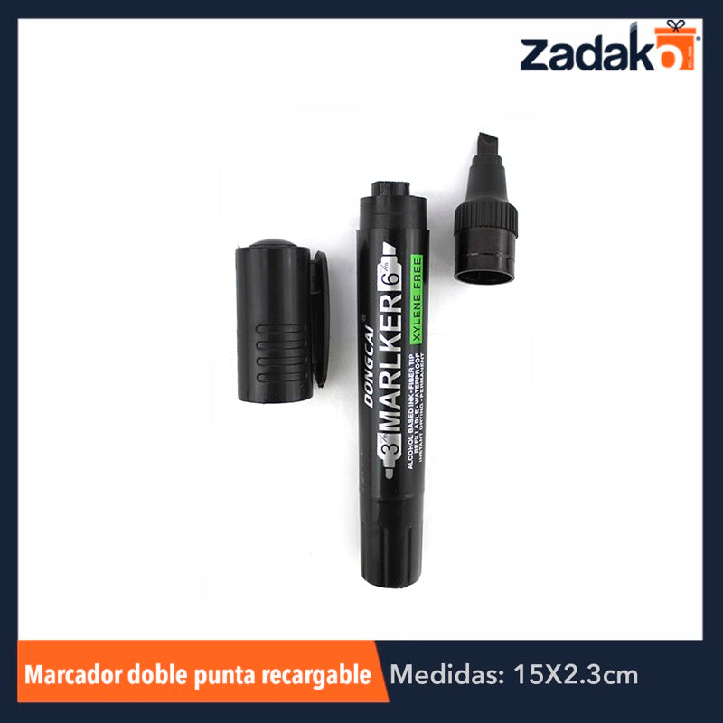 GPM-0232 / ZP-0382 MARCADOR DOBLE PUNTA RECARGABLE, CON 12 PZS, O CAJA CON 72 PQTS