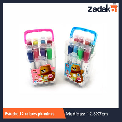 ZP-0391 ESTUCHE 12 COLORES PLUMINES  PREMIUM CON SELLO, CON 1 PZ O CAJA CON 144 PZS