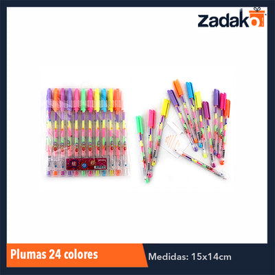 ZP-0394 BLISTER 12 PZS PLUMA TINTA COLORES, CON 1 PZ O CAJA CON 160 PZS