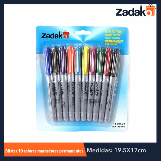 N-GPM-2150  GPM-2150 ZP-0408 BLISTER 10 COLORES MARCADOR PERMANENTE, CON 1 PZ O CAJA CON 120 PZS