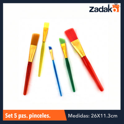 ZP-0477/HFY-11700 SET 5 PZS PINCELES, CON 1 PZ O CAJA CON 120 PZS