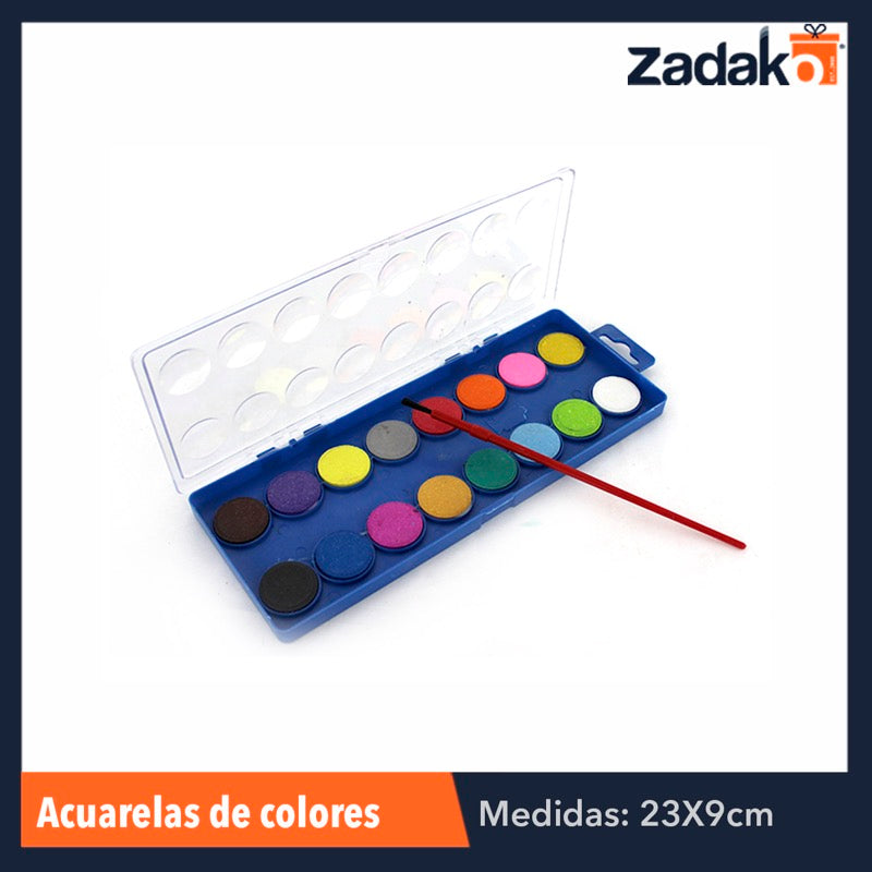 ZP-0478 ACUARELAS 16 COLORES, CON 1 PZ O CAJA CON 144 PZS