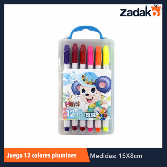 N-GPM-2647 GPM-0211  GPM-2647/0211 ZP-0611 JUEGO DE 12 COLORES PLUMINES, CON 1 PZ O CAJA CON 160 PZS