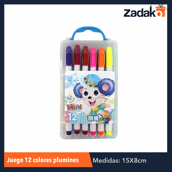 N-GPM-2647 GPM-0211  GPM-2647/0211 ZP-0611 JUEGO DE 12 COLORES PLUMINES, CON 1 PZ O CAJA CON 160 PZS