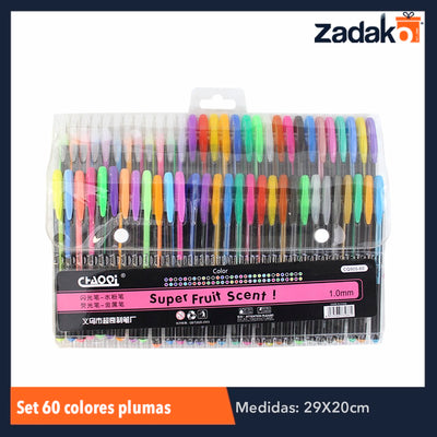 ZP-0657 BLISTER 60 COLORES PLUMAS, CON 1 PZ O CAJA CON 64 PZS