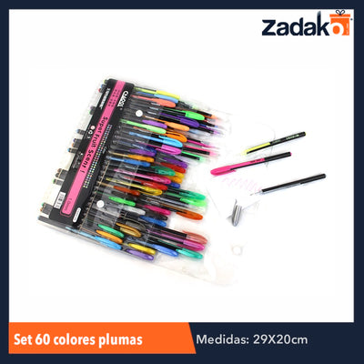 ZP-0657 BLISTER 60 COLORES PLUMAS, CON 1 PZ O CAJA CON 64 PZS