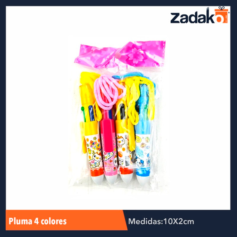 GPM-0224 / ZP-0794 PLUMA 4 COLORES, CON 4 PZS, O CAJA CON 300 PQTS