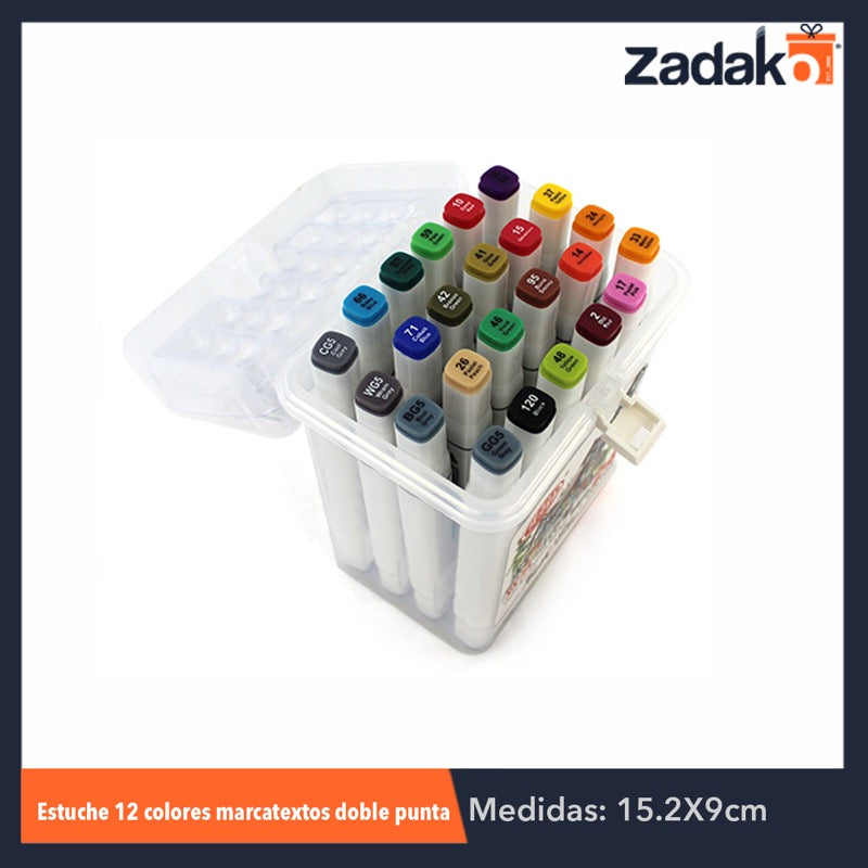 ZP-0389 ESTUCHE 24 COLORES PLUMON ARTISTICO PREMIUM DOBLE PUNTA, CON 1 PZ O CAJA CON 40 PZS