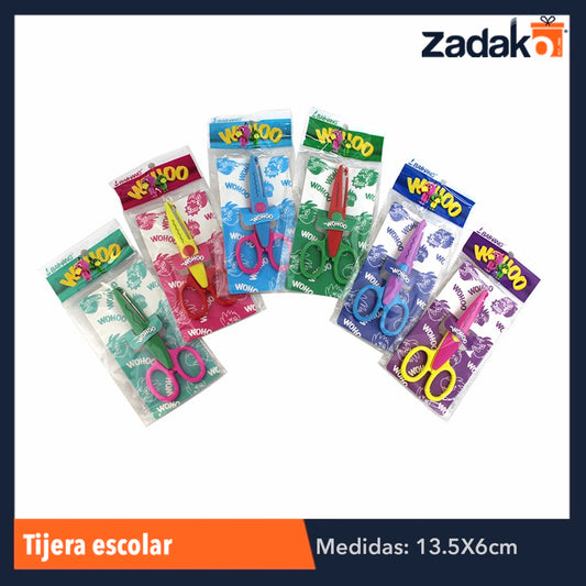 ZP-0640 TIJERA ESCOLAR CON 12 PIEZAS, O CAJA CON 72 PQTS