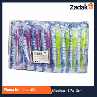 ZP-0857 PLUMA TINTA INVISIBLE, CON 30 PZS, O CAJA CON 40 PQTS