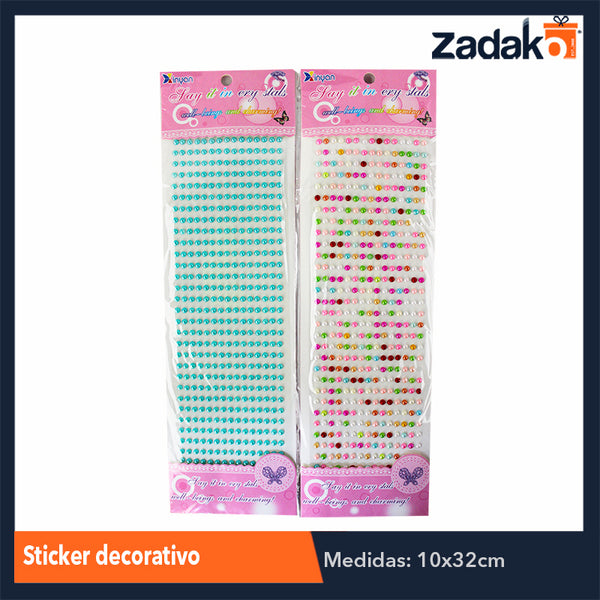 ZP-0847 STICKER DECORATIVO CON 12 PIEZAS, O CAJA CON 100 PQTS