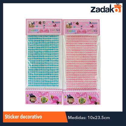 ZP-0851 STICKER DECORATIVO CON 12 PIEZAS, O CAJA CON 125 PQTS