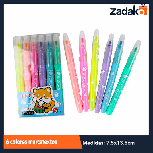 ZP-0899 BLISTER 6 COLORES MARCATEXTOS , CON 1 PZ O CAJA CON 288 PZS